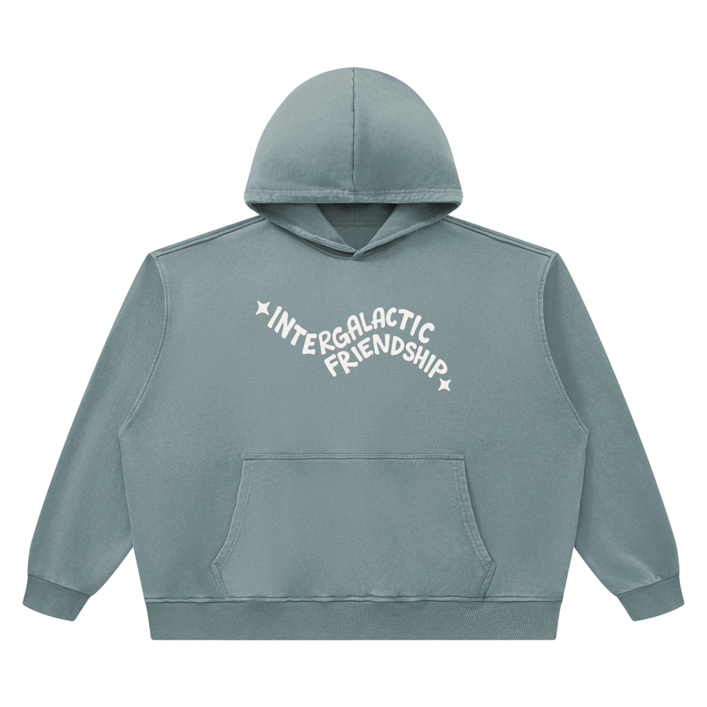 INTERGALACTIC FRIENDSHIP Unisex Heavyweight Vintage Wash Boxy Hoodie
