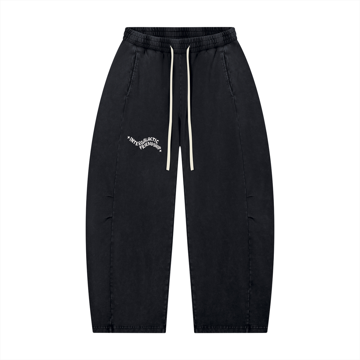 INTERGALACTIC FRIENDSHIP Unisex Mineral Wash Barrel Leg Pants